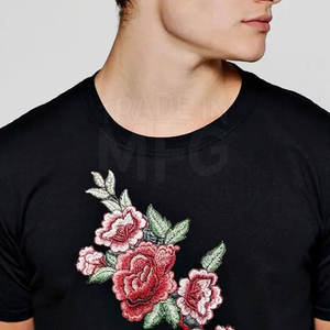 Mejor Venta de alta calidad nuevo estilo bordado camiseta personalizable algodón/fibra de bambú bajo MOQ diseño su propio - Product Image 6