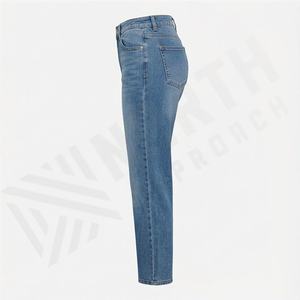 Classic Denim Suits <b>Women</b> Vintage Inspired Casual Breathable Straight 100% Cotton Regular Fit Quick Dry Pants - Product Image 3