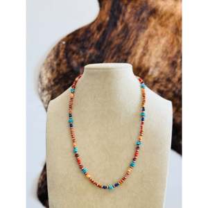 Collar Navajo Multicadena con Cuentas, Estilo Bohemio Vintage, Religioso y Moderno, con Perlas de Cobre, Piedras y Aleación, Diseño Floral, para Regalo o Fiesta - Product Image 1