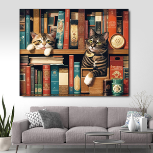 Pinturas por números Tamaños grandes Dos gatos en la estantería <span class=keywords><strong>Pintura</strong></span> por números Decoración de muebles para <span class=keywords><strong>el</strong></span> hogar - Product Image 3