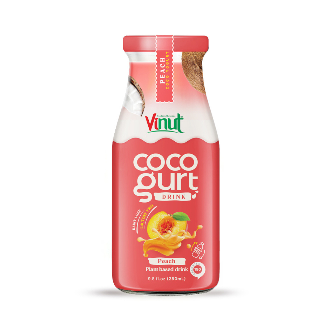 Vinut 280ml Peach Cocogurt Drink ISO Certified Kosher Halal Yogurt OEM ODM Private Label Manufacturer Wholesale Supplier