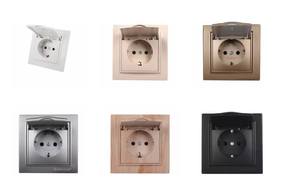 Prise de courant électrique murale en graphite parfait 16A 220V IP22 avec mise à la terre avec couvercle en plastique ABS prise encastrée standard ue royaume-uni - Product Image 6