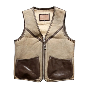 Men's High Quality Custom Style Leather Motorbike <b>Vest</b> Breathable Waterproof Quick Dry Anti-UV Plus Size for Outdoor Winter Use - Product Image 4