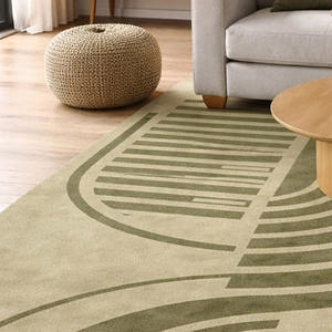 พรมขนสัตว์สีเขียวล้วนสำหรับตกแต่งบ้านสไตล์โมเดิร์น กันลื่นและเหมาะสำหรับสัตว์เลี้ยง ขนสั้น ใช้ปูพื้นบ้านหรือปิกนิก ของขวัญคริสต์มาส - Product Image 4