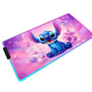 Tapis de souris LED RGB imperméable à l'eau avec motif floral, chauffant et à chargement sans fil, logo personnalisé, modèles XL XXL, tapis de souris de jeu imprimé - Product Image 1