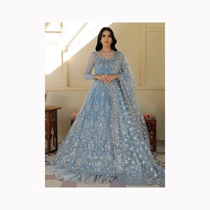 Ensemble Lehenga Choli rose pour bébé enchanteur au design luxueux avec travail Jarkan argenté en tissu filet élégant - Product Image 3