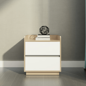Modern Minimalist <b>Bedside</b> Table, Elegant Wood Nightstand with 2 Drawers for Bedroom Furniture - Product Image 2