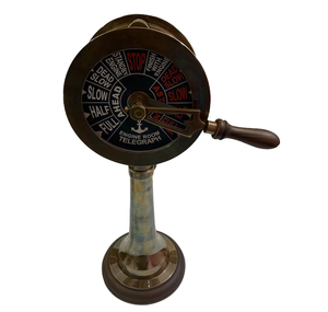 Vintage Style Collectible Marine Brass Telegraph Decorative Brass Nautical Ship Telegraph Decorative Wooden and Brass Telegraph - Product Image 1