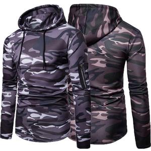 Sudadera con capucha de camuflaje personalizada French Terry Sudaderas con capucha personalizadas Hombres Mujeres Tamaño regular Peso pesado Impresión digital Zip Up Logo desgastado Sudadera con capucha - Product Image 3