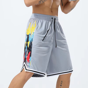 Pantalones cortos de baloncesto sostenibles de poliéster 100% con impresión de número de nombre de equipo personalizable Deportes para adultos - Product Image 5