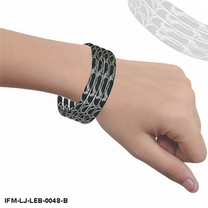 Handmade Black <b>Leather</b> and Textured Brass Bangle <b>Bracelet</b> Slim Stackable Inlay Bangle <b>for</b> <b>Women</b> Unique Artisan Jewelry Gift - Product Image 6