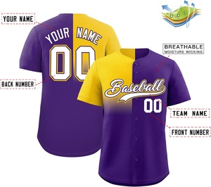 Camiseta de béisbol personalizada del equipo Allover impresión sublimada malla transpirable contraste de color absorción de humedad OEM jóvenes/adultos - Product Image 6