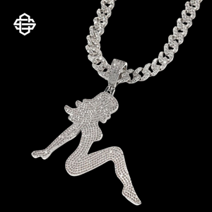 Collar con colgante de mujer Iced Out para hombre, cadena de eslabones cubanos de Hip Hop, Micro pavé CZ Bling rapero, regalo de joyería de moda - Product Image 1