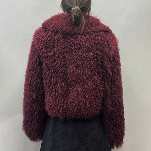 Wholesale Winter Luxury Lamb <b>Fur</b> <b>Jacket</b> Crop <b>Real</b> Mongolian <b>Fur</b> Coats for Women - Product Image 2