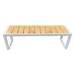 Modern Rubber <b>Wood</b> Patio/Garden <b>Bench</b> 120x40x45cm GA68009 - Product Image 2