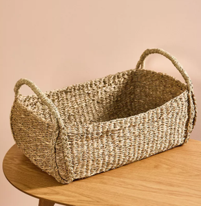 Cesta de Almacenamiento de Pasto Marino Natural con Asas, Forma Rectangular, Cesta Ecológica y Organizador de Decoración para el Hogar de Vietnam - Product Image 6