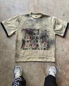 Meilleurs t-shirts lavés à l'acide pour hommes Street Wear Design personnalisé T-shirt à manches courtes de style de rue pour hommes lavés - Product Image 4