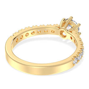 Anillo de Compromiso REYES Personalizado de Oro Sólido de 14K con Diamante Cultivado en Laboratorio de Corte Redondo de 0.86 Quilates para Mujer, Joyería Personalizada - Product Image 4