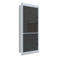 Boîtier de commande encastré Yavuz Pano Aydinlatma YPTK 048-P20 en plastique ABS, métal et PC, 390x843x107 mm, capacité 45 MCB, IP40