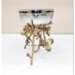 Brûleur d'encens Bakhoor en métal plaqué or de haute qualité de vente chaude avec des diffuseurs d'arôme de parfum de maison de support de concepteur de fleurs - Product Image 2