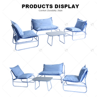 Ensemble de canapés sectionnels d'extérieur modernes avec table basse pour jardin, hôtel, complexe hôtelier et usage commercial