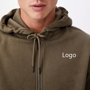 Sudaderas con capucha y cremallera completa para hombre de alta calidad, diseño personalizado, logotipo bordado en relieve, transpirable, ecológico, otoño sólido - Product Image 5