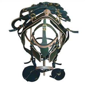 Elegante arnés de conducción de un solo caballo de nailon sintético verde oscuro acolchado duradero con tamaños ajustables - Product Image 3