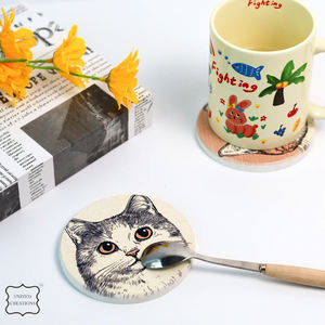 Posavasos de corcho redondo con bandeja de corcho Circular Natural de estilo clásico de Venta caliente con el último diseño esteras y almohadillas de espesor de tamaño OEM - Product Image 5