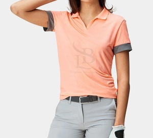 Logotipo bordado personalizado cuello acanalado 4 vías estiramiento calidad superior sublimación todo estampado Golf camisas mujeres 2025 personalizado - Product Image 3