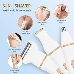 Depiladora Eléctrica 5 en 1 para Mujer, Resistente al Agua IPX7, Depiladora Facial con Carga USB, Recortadora de Bikini para Piernas y Axilas, Lavable - Product Image 1