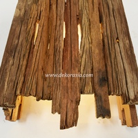 Lámpara de Pared de Madera de Teca Ecológica Hecha a Mano, Control Táctil, Estilo Rústico, Color Personalizado, Diseño Interior para Hogar y Hotel