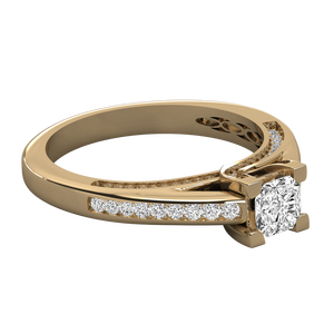 Anillo Solitario de Oro de 14K para Mujer con Diamante Cultivado en Laboratorio - Product Image 4