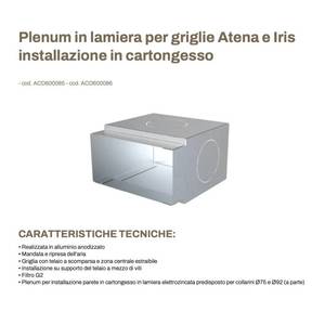 Tecnosystemi Placa de chapa metálica para rejillas Atena e Iris, instalación en pladur para sistemas VMC HVAC - Product Image 3