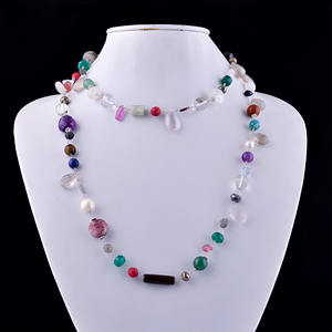 Collar de piedras preciosas mixtas de diseño clásico de Plata de Ley 925, regalo de joyería de lujo para mujeres para bodas - Product Image 2