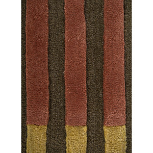 Alfombra Caliedo Verde Hecha a Mano de Lana y Viscosa TNQ-3320 con Patrón Abstracto y Rayas para Sala de Estar, Pasillo, 10 mm de Grosor - Product Image 3