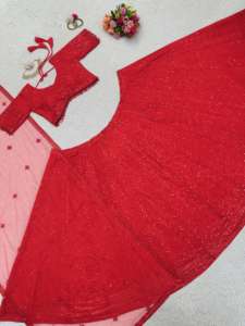 RADHE EXPORTS Lehenga Choli Moderne à Paillettes Micro Taille 44 en Foux Gorgette Séchage Rapide Toutes Saisons avec Broderie Chinon pour Fête - Product Image 2