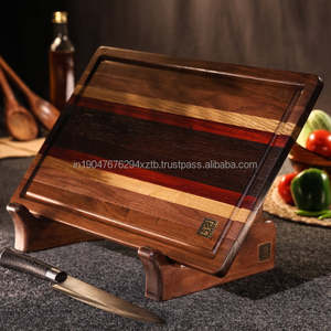 Tabla de Cortar y Queso KALATRI Hecha a Mano de Madera de Acacia Ecológica con Mango Cómodo, Apta para Lavavajillas para Uso Diario - Product Image 1