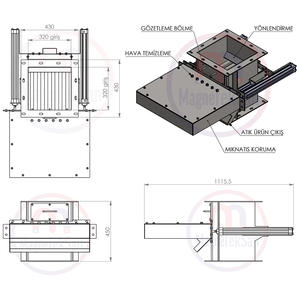 Separador Magnético Magneteksan MGK-EL-179 N35, Imán Industrial para Líneas de Procesamiento de Plástico, Barra de Neodimio de Alta Intensidad - Product Image 2