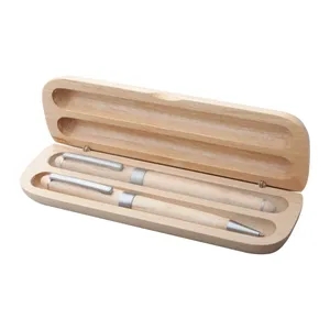 Juego de bolígrafos de madera sostenible para regalo empresarial de Nawodu - Product Image 1