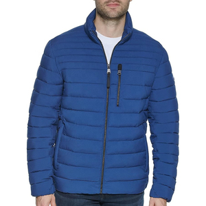 Chaqueta acolchada con cremallera para hombre con logotipo personalizado al por mayor, chaquetas de invierno, ropa de calle profesional, chaqueta ligera hinchada de invierno - Product Image 2