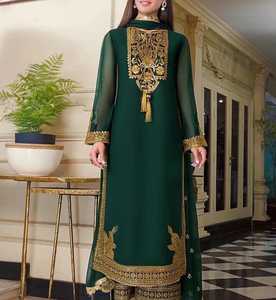 Haute qualité femmes cousues et non cousues fantaisie fête porter Saree à vendre lourde broderie conception mariage fête Saree - Product Image 4