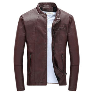 Vente Vente Slim Fit Hommes Veste En Cuir Moto Vestes Automne Hiver Veste Hommes Casual Produits En Cuir Véritable - Product Image 1