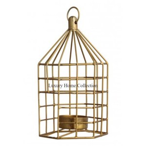 Linternas decorativas para el hogar de muchos tamaños para diseñador de mesa, aspecto elegante, tarro y soporte para velas con acabado antiguo de latón lujoso - Product Image 4
