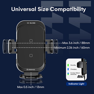 Автомобильное Беспроводное зарядное устройство 15 Вт CF70 + зажим для выхода воздуха - Product Image 5