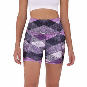 Pantalones cortos de motorista de Yoga de cintura alta con estampado personalizado para mujer, ropa deportiva de poliéster Spandex con Control de barriga para Fitness, correr, cintura media - Product Image 5