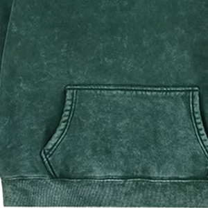 Sweat à capuche vert délavé à l'acide pour homme pull oversize en polaire lourde Streetwear Vintage Logo personnalisé en coton épais et chaud soldes d'hiver - Product Image 6