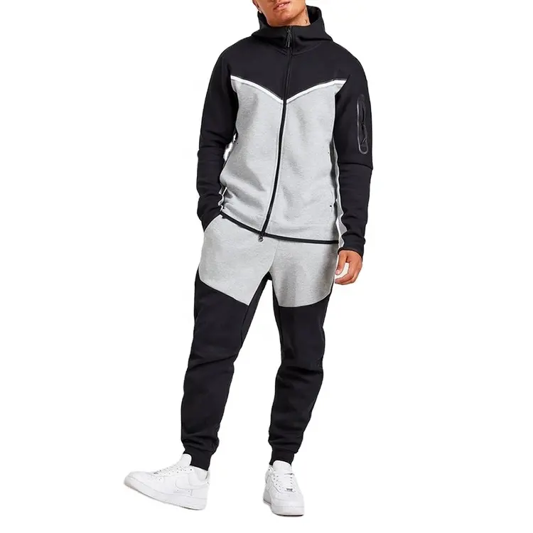 Nuevo chándal personalizado Fútbol Hombres Chándales Logotipo personalizado Tech Fleece Zip Plain Jogging Hombres Chándal hombres