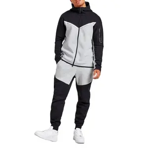 New custom Track Suit Soccer Men tute Logo personalizzato Tech Fleece Zip Plain Jogging Men tuta da uomo