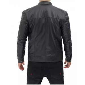 Chaqueta de cuero de corredor para hombre, chaqueta de motorista negra de piel de oveja genuina de alta calidad bordada personalizada, nuevas chaquetas 2025 - Product Image 6