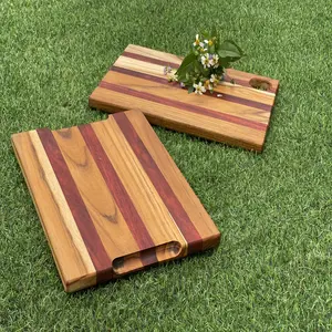 Tabla de cortar de cocina redonda gruesa Reversible de madera de Acacia, bandeja para servir alimentos, estampado personalizado, Pizza de madera, queso